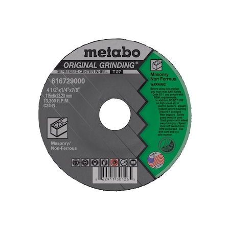 Metabo Grinding Wheel 7" x 1/4" x 5/8"-11 - C24N Original Masonry 655660000
